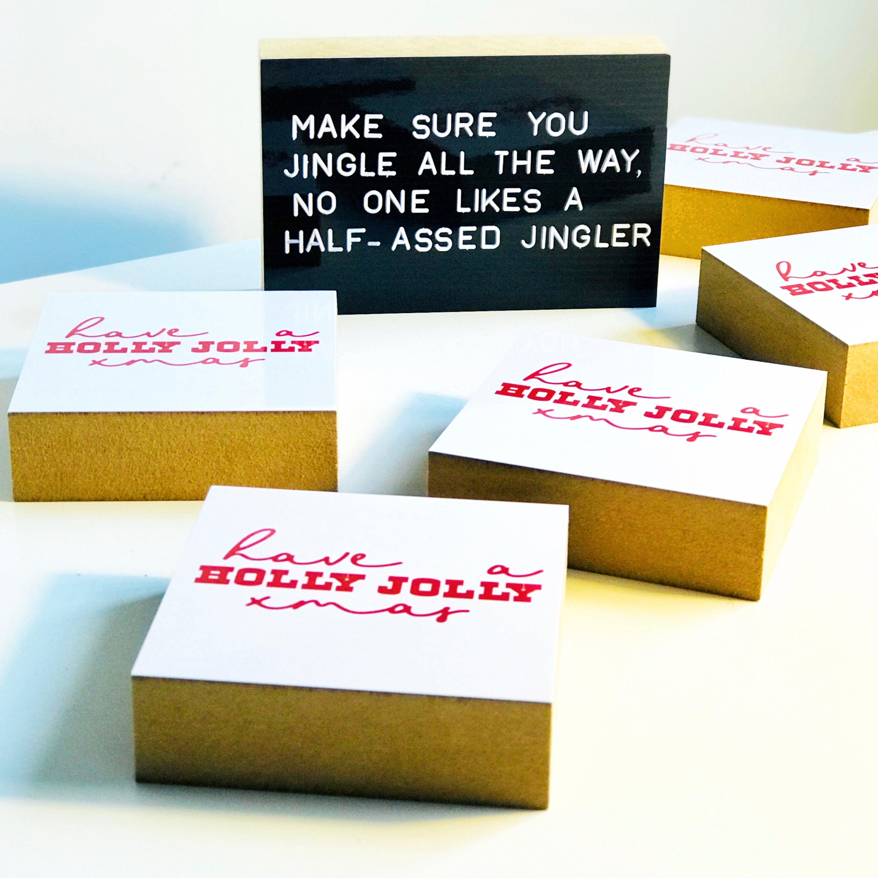 Holly Jolly / Foto op Hout