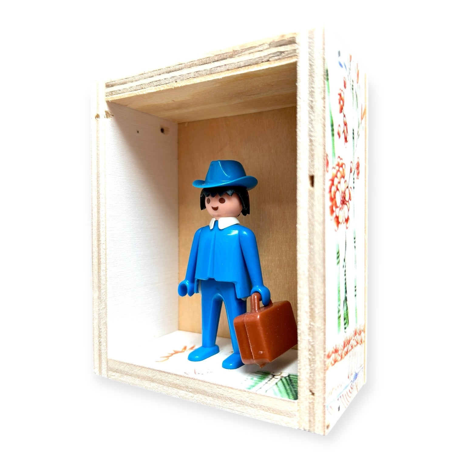 Playmobil huisje 'Blauw popje met bruine koffer'