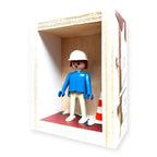 Playmobil huisje 'Blauwwitte werker met witte helm en pilon'