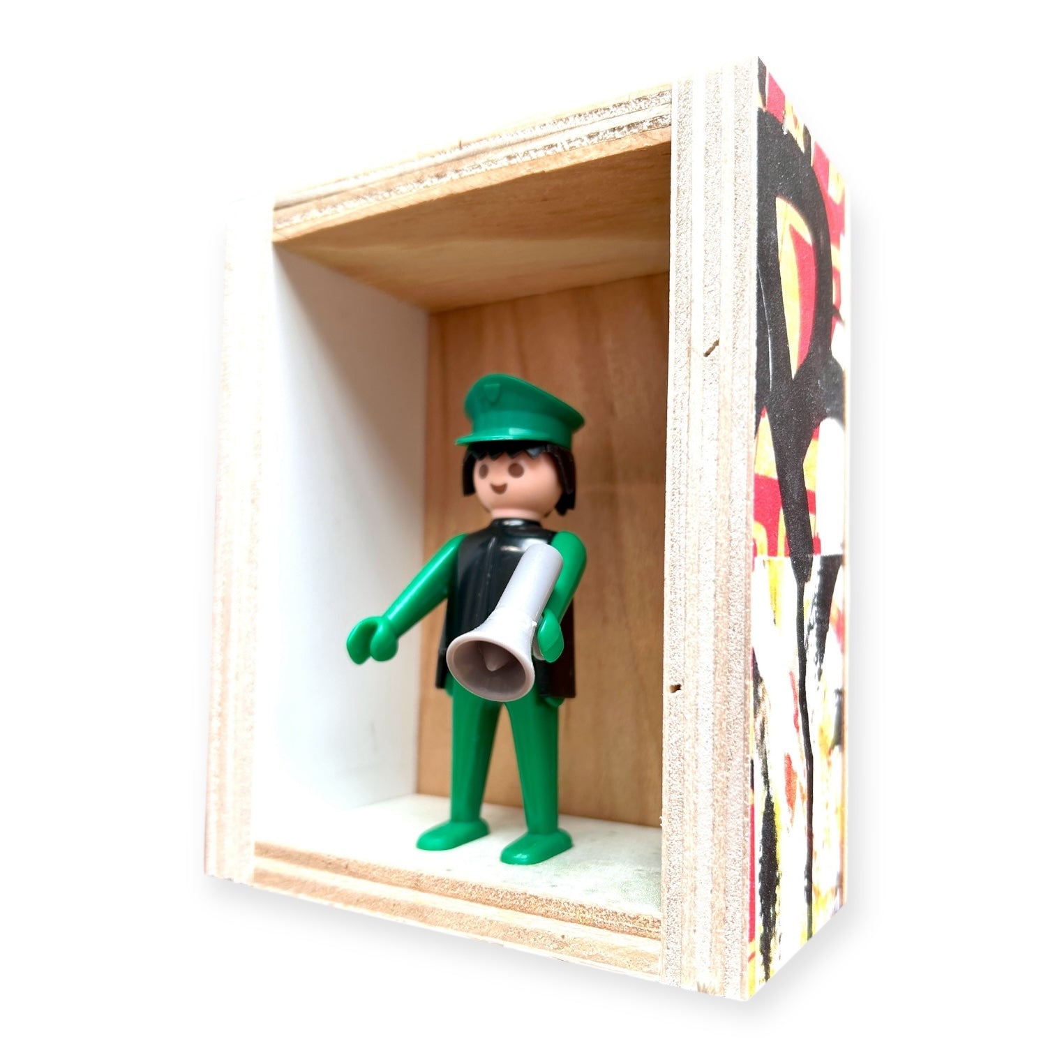 Playmobil huisje 'Zwartgroen popje met megafoon'