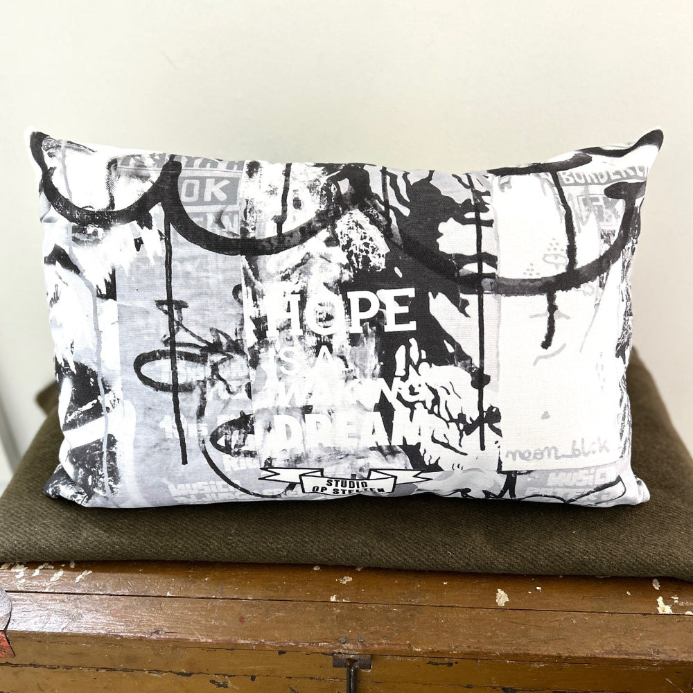 Kussen / Bla zwartwit