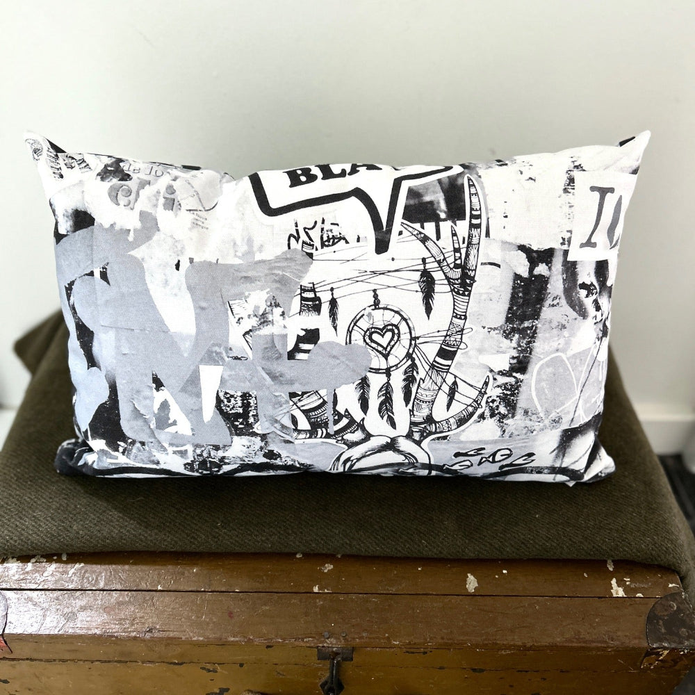 Kussen / Bla zwartwit