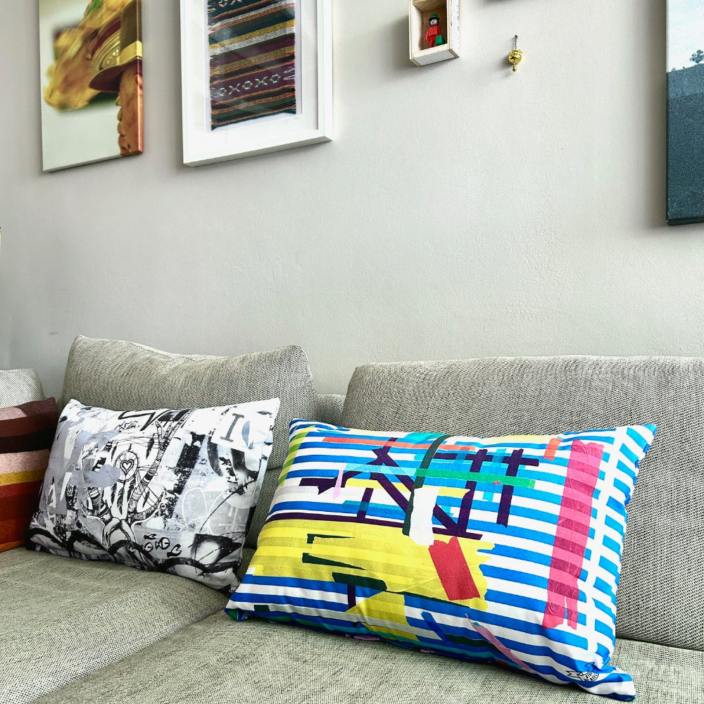 Kussen / Bla zwartwit