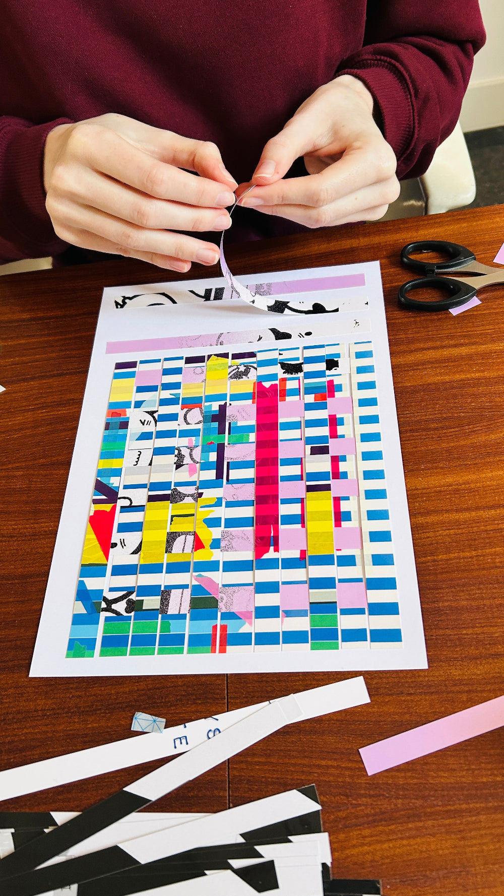 WORKSHOP PAPIERVLECHTEN in ons atelier / incl. 1 ingelijst kunstwerk (ca 3 uur)