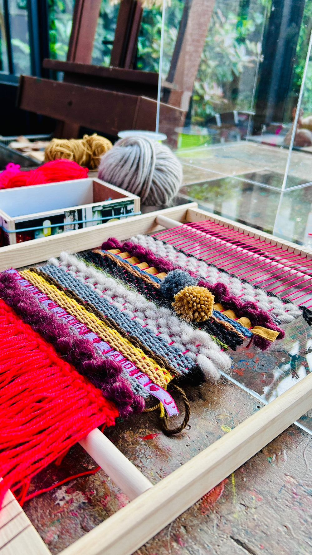 WORKSHOP WANDHANGER WEVEN in ons atelier, compleet (ca 3 uur)