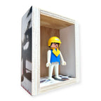 Playmobil huisje 'Blauwwit popje met gele helm'