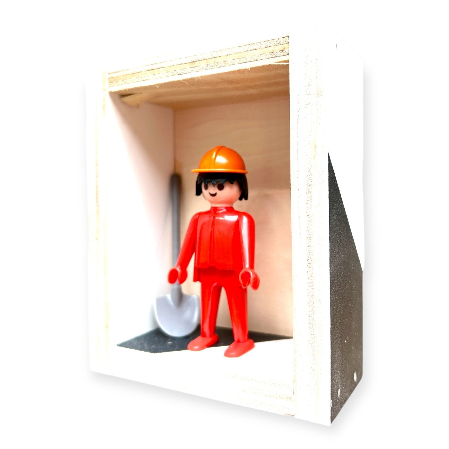 Playmobil huisje 'Rode werker met oranje helm en schep'