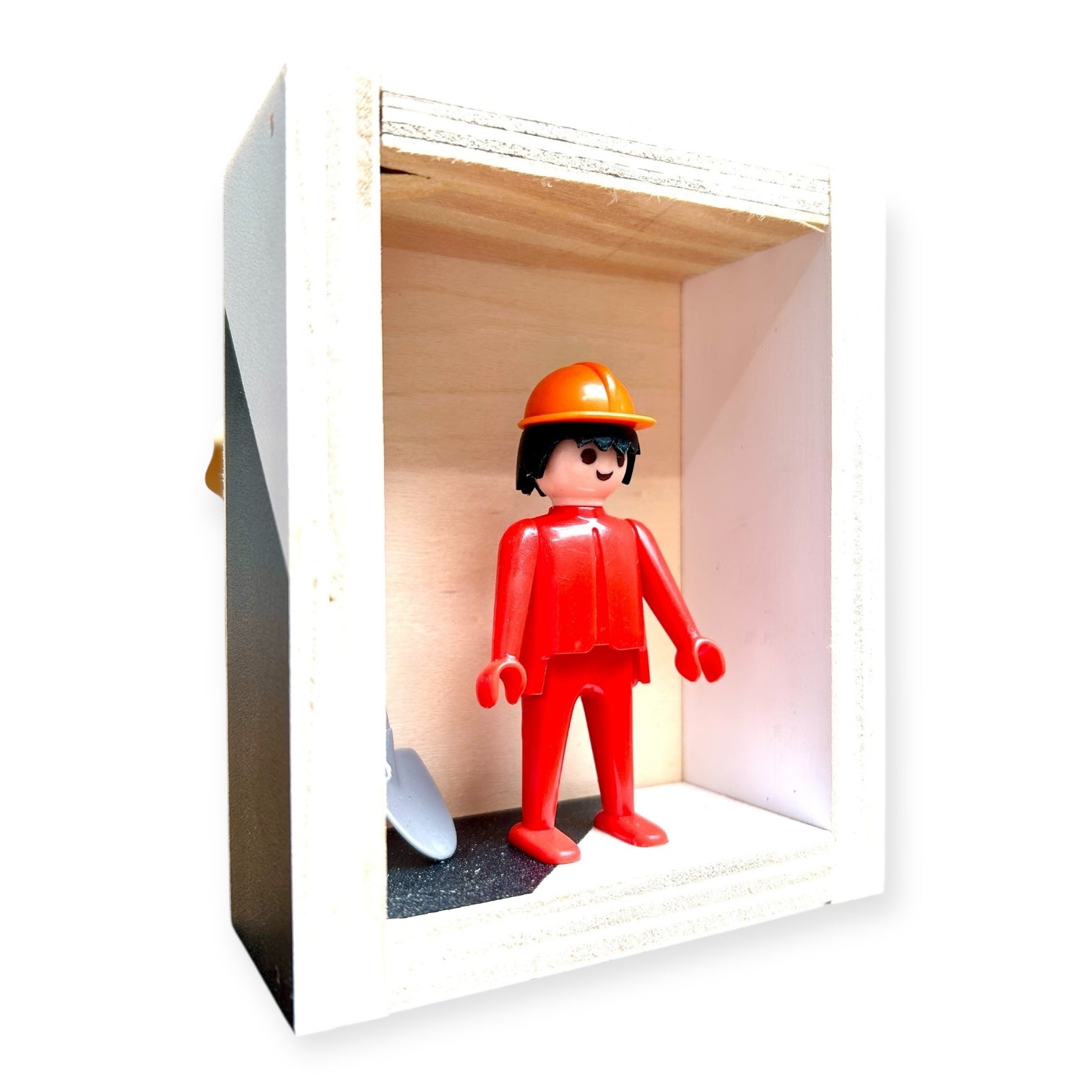 Playmobil huisje 'Rode werker met oranje helm en schep'