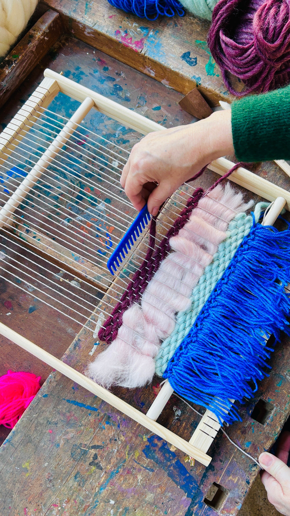 WORKSHOP WANDHANGER WEVEN in ons atelier, compleet (ca 3 uur)