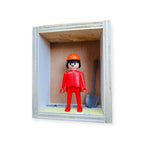 Playmobil huisje 'Rode werker met oranje helm en schep'