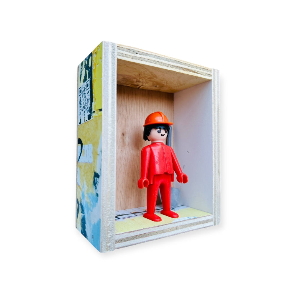 Playmobil huisje 'Rode werker met oranje helm en schep'